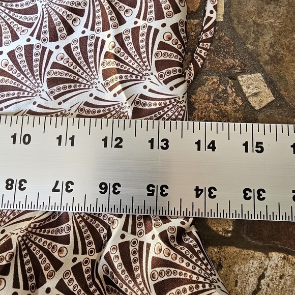 Alyn Paige New York Elegant Day to Night Halter Dress in Cream and Brown, Small - Picture 11 of 13